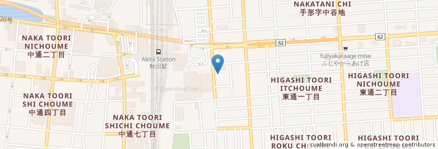 Mapa de ubicacion de 千年の宴 秋田東口駅前店 en ژاپن, 秋田県, 秋田市.