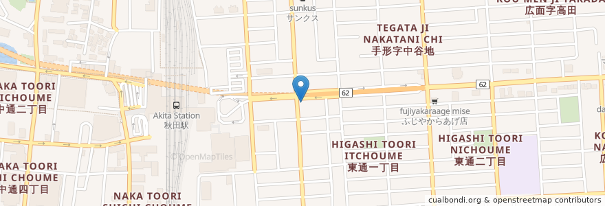 Mapa de ubicacion de 関根屋 en اليابان, أكيتا, 秋田市.