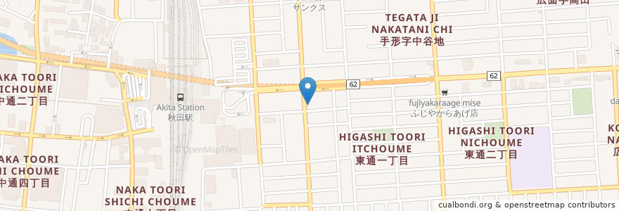 Mapa de ubicacion de バジェットレンタカー 秋田駅前店 en 일본, 아키타현, 秋田市.
