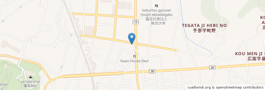 Mapa de ubicacion de ミドリ薬品 en 日本, 秋田県, 秋田市.