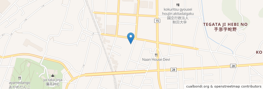 Mapa de ubicacion de 秋田手形郵便局 en 日本, 秋田県, 秋田市.