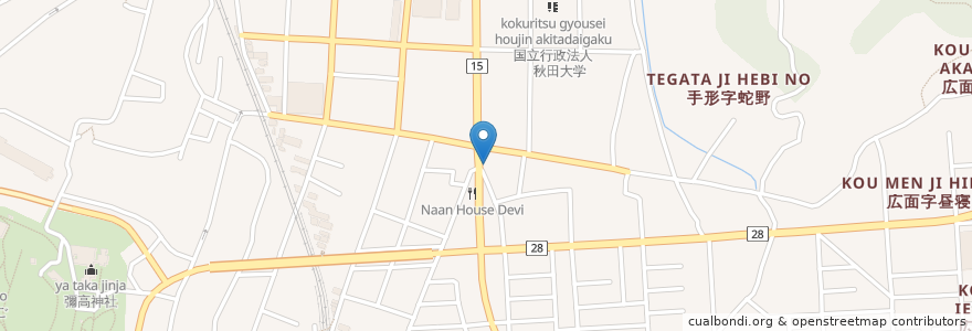 Mapa de ubicacion de あきたこまつ動物病院 en 일본, 아키타현, 秋田市.