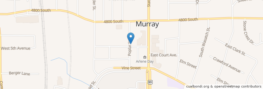 Mapa de ubicacion de Tea Rose Diner en Vereinigte Staaten Von Amerika, Utah, Salt Lake County, Murray.
