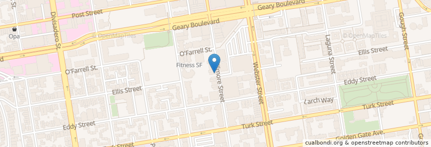 Mapa de ubicacion de Happy Shabu Shabu en アメリカ合衆国, カリフォルニア州, サンフランシスコ, San Francisco.