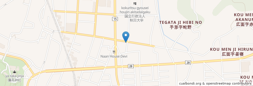 Mapa de ubicacion de レストランエム en Japão, 秋田県, 秋田市.