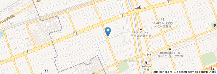 Mapa de ubicacion de ネクスト動物病院 en Japon, Préfecture De Hyōgo, 芦屋市.