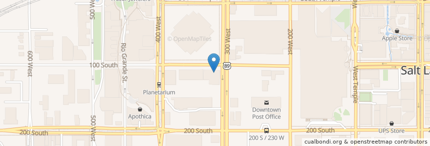 Mapa de ubicacion de Rib & Chop House en Amerika Syarikat, Utah, Salt Lake County, Salt Lake City.