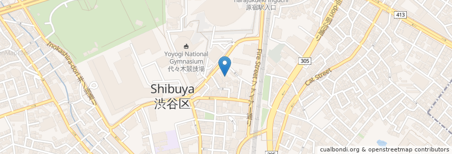 Mapa de ubicacion de 北谷稲荷 en Giappone, Tokyo, Shibuya.