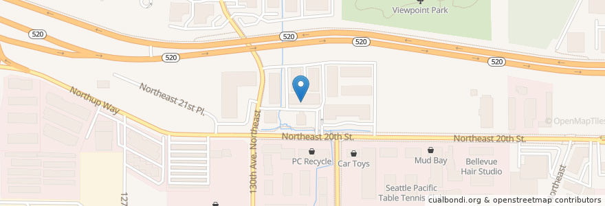Mapa de ubicacion de Baskets Cafe en Amerika Syarikat, Washington, King County, Bellevue.