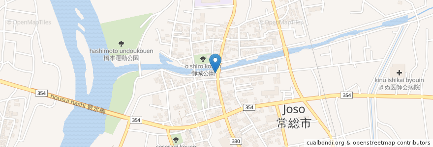 Mapa de ubicacion de 水神宮 en Japonya, 茨城県, 常総市.