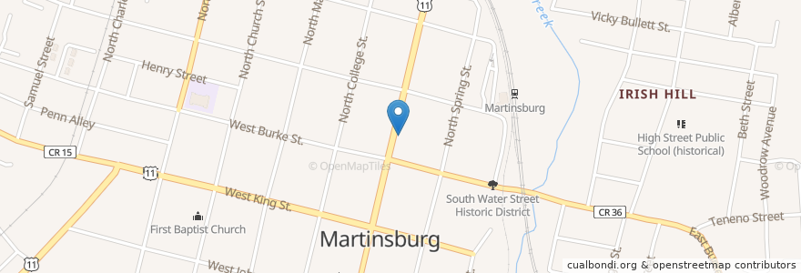 Mapa de ubicacion de Good Samaritan Free Clinic en United States, West Virginia, Berkeley County, Martinsburg.