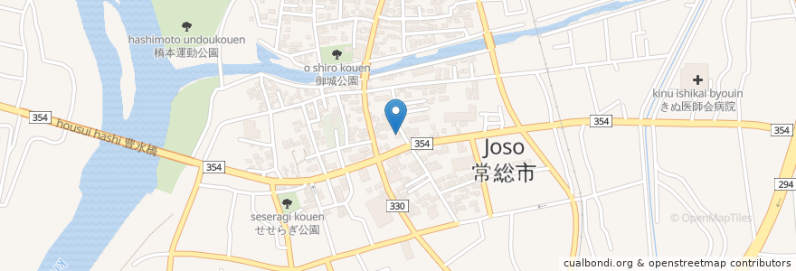 Mapa de ubicacion de 山野井食堂 en Japon, Préfecture D'Ibaraki, 常総市.