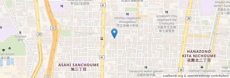 Mapa de ubicacion de アトリエ en Japonya, 大阪府, 大阪市, 西成区.