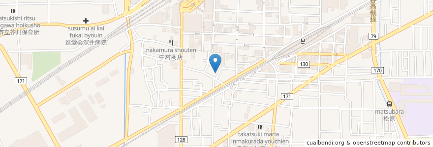 Mapa de ubicacion de ハットトリック en 일본, 오사카부, 高槻市.