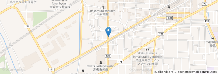 Mapa de ubicacion de スナック 一粋 en 일본, 오사카부, 高槻市.