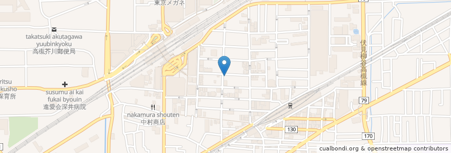 Mapa de ubicacion de コーナン薬局 en ژاپن, 大阪府, 高槻市.