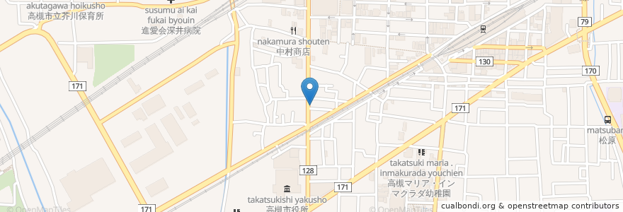 Mapa de ubicacion de 湯浅医院 en Japão, 大阪府, 高槻市.