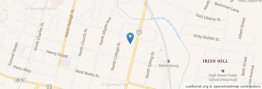 Mapa de ubicacion de Martinsburg Police Department en アメリカ合衆国, ウェストバージニア州, Berkeley County, Martinsburg.