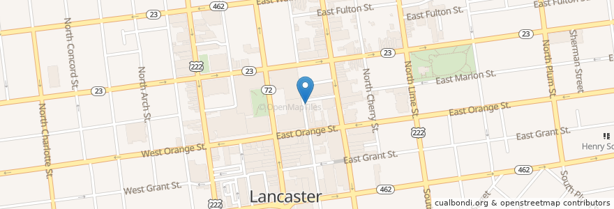 Mapa de ubicacion de Marion Court Room en 美利坚合众国/美利堅合眾國, 宾夕法尼亚 / 賓夕法尼亞州, Lancaster County, Lancaster.