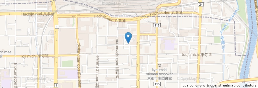 Mapa de ubicacion de タイムズレンタカー en Japón, Prefectura De Kioto, Kioto, 下京区.