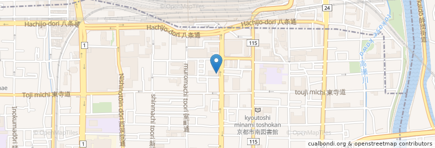 Mapa de ubicacion de トヨタレンタカー en Japonya, 京都府, 京都市, 下京区.
