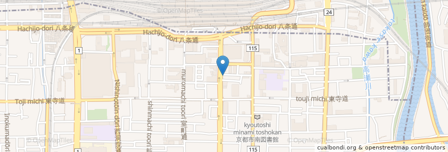 Mapa de ubicacion de ブルダ en Jepun, 京都府, 京都市, 下京区.