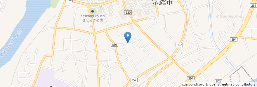 Mapa de ubicacion de 植竹病院 en 日本, 茨城県, 常総市.