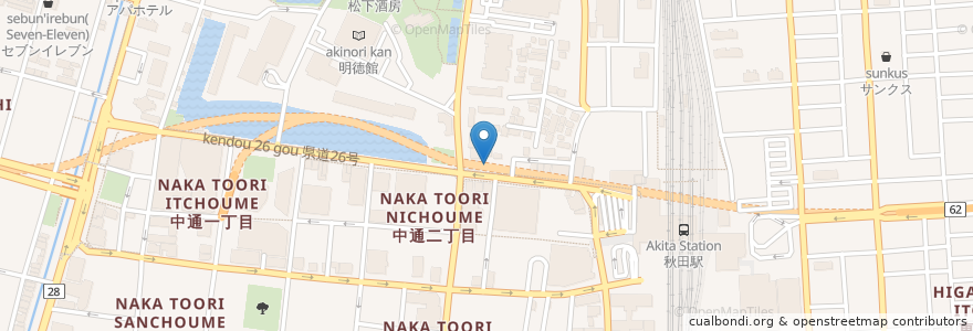 Mapa de ubicacion de 寧々家 秋田駅前店 en 日本, 秋田県, 秋田市.