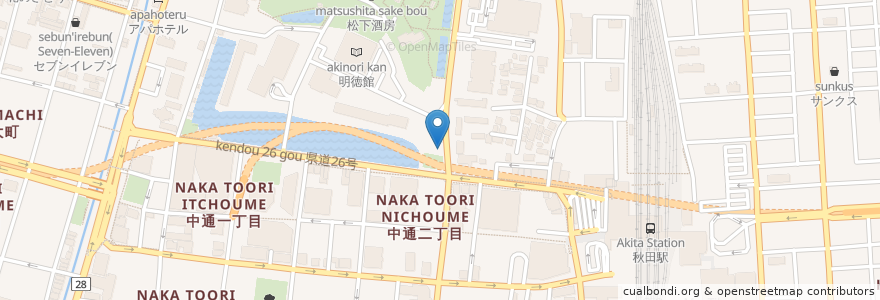 Mapa de ubicacion de 歯科明徳町クリニック en 日本, 秋田県, 秋田市.