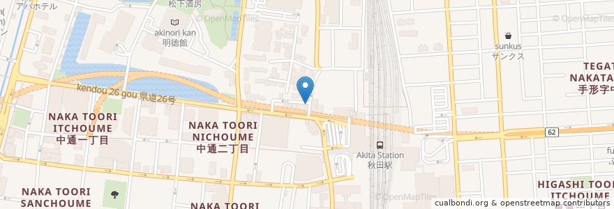 Mapa de ubicacion de はなの舞 秋田西口店 en 日本, 秋田県, 秋田市.