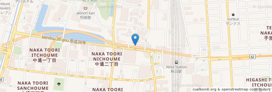 Mapa de ubicacion de 白木屋 秋田西口駅前店 en 日本, 秋田県, 秋田市.