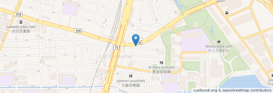 Mapa de ubicacion de すき家 en Japonya, 東京都, 大田区.