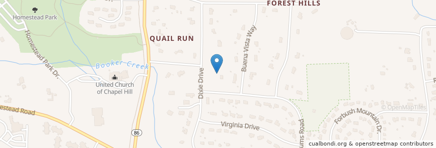 Mapa de ubicacion de Cely's House en United States, North Carolina, Orange County, Chapel Hill.
