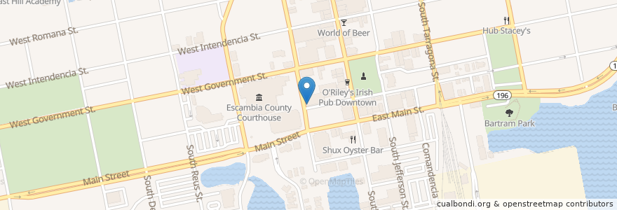 Mapa de ubicacion de Servis First Bank Pensacola en Verenigde Staten, Florida, Escambia County, Pensacola.