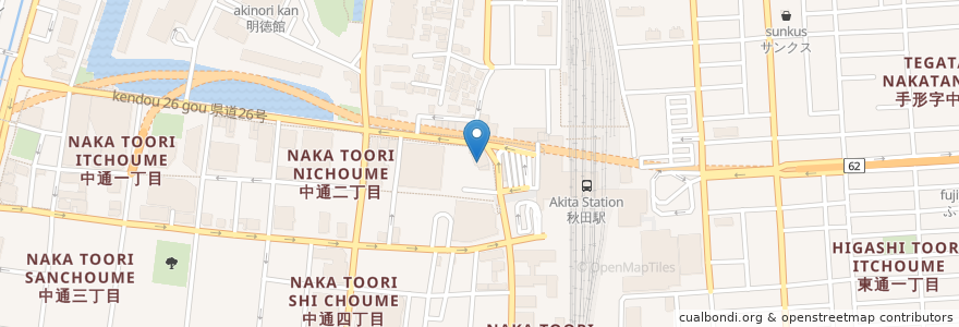 Mapa de ubicacion de 個室居酒屋 酒と和みと肉と野菜 en اليابان, أكيتا, 秋田市.