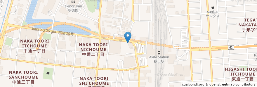 Mapa de ubicacion de 月あかり 秋田駅前店 en Japón, Prefectura De Akita, 秋田市.