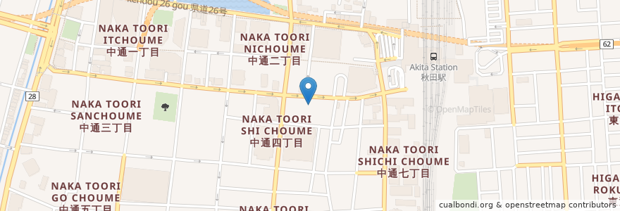 Mapa de ubicacion de 七十七銀行 秋田支店 en 日本, 秋田県, 秋田市.