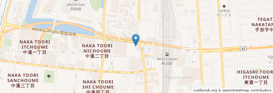Mapa de ubicacion de さかなや道場 秋田駅前店 en اليابان, أكيتا, 秋田市.
