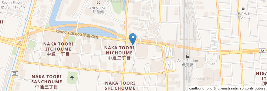 Mapa de ubicacion de Japanese Dining 和民 秋田駅前店 en Japão, 秋田県, 秋田市.