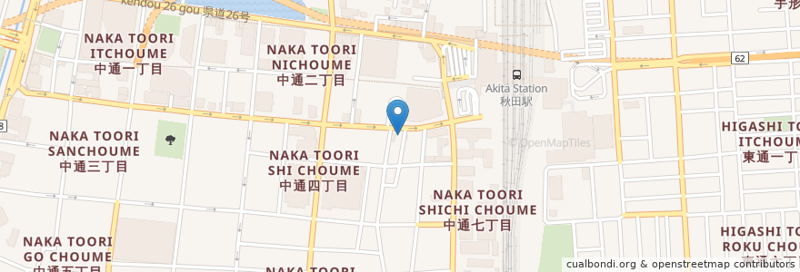 Mapa de ubicacion de わらわら 秋田西口駅前店 en 日本, 秋田県, 秋田市.