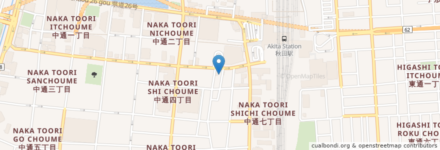 Mapa de ubicacion de 魚民 秋田西口駅前店 en Japón, Prefectura De Akita, 秋田市.