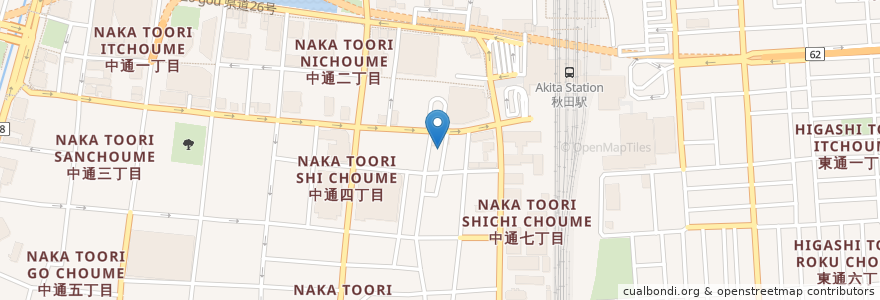 Mapa de ubicacion de めでた家 秋田西口駅前店 en اليابان, أكيتا, 秋田市.