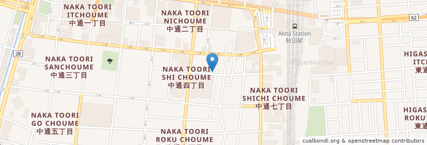 Mapa de ubicacion de 秋田駅前郵便局 en Japan, Präfektur Akita, 秋田市.
