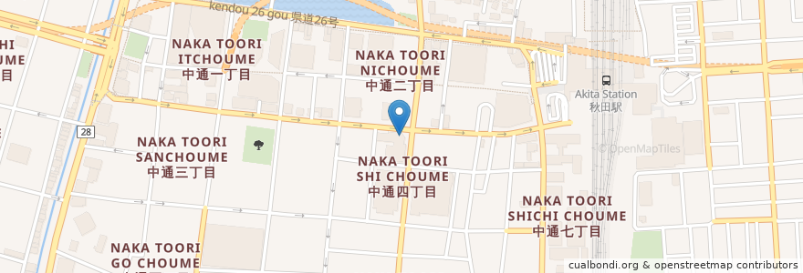 Mapa de ubicacion de 秋田銀行 秋田駅前支店 en Japan, Präfektur Akita, 秋田市.