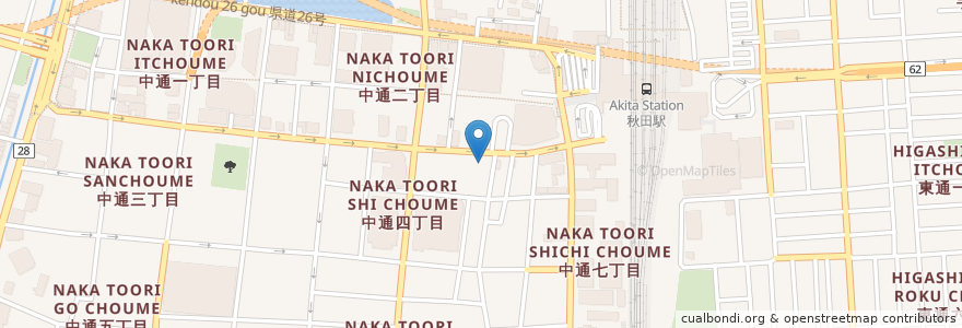Mapa de ubicacion de カラオケバンバン 秋田駅前店 en 日本, 秋田県, 秋田市.