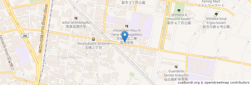 Mapa de ubicacion de 九龍飲茶酒楼 en Japón, Prefectura De Miyagi, 仙台市, 若林区.