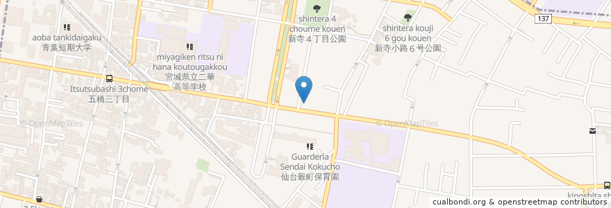 Mapa de ubicacion de 連坊交番 en Japan, 宮城県, 仙台市, 若林区.