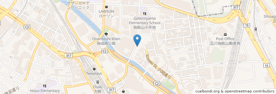 Mapa de ubicacion de カフェ&ホール アワーズ en Japan, Tokio, 品川区.