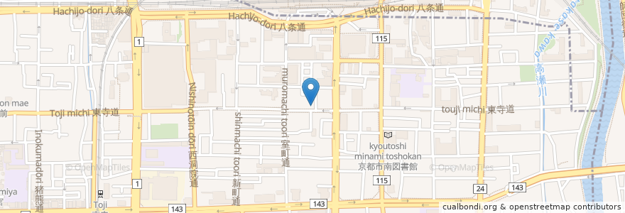 Mapa de ubicacion de Kyoto cycling tour project en اليابان, 京都府, 京都市, 下京区.