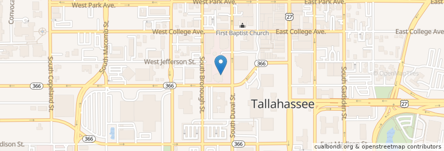 Mapa de ubicacion de Starbucks en Stati Uniti D'America, Florida, Leon County, Tallahassee.